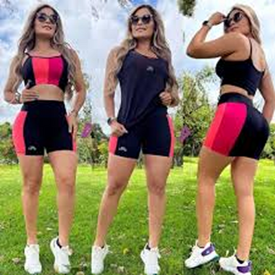 Conjunto Deportivo 3 Piezas Ref. Lena – Tela Licra Nylon y Poliéster