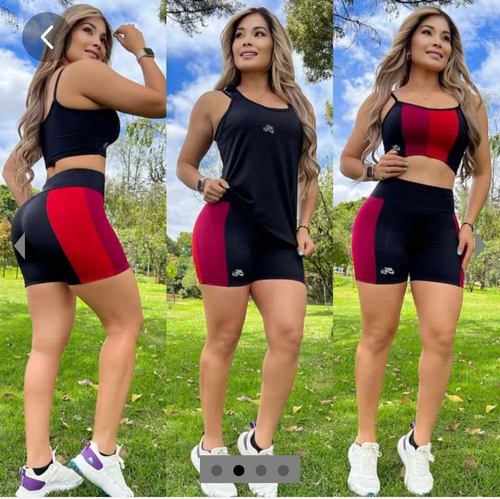Conjunto Deportivo 3 Piezas Ref. Lena – Tela Licra Nylon y Poliéster